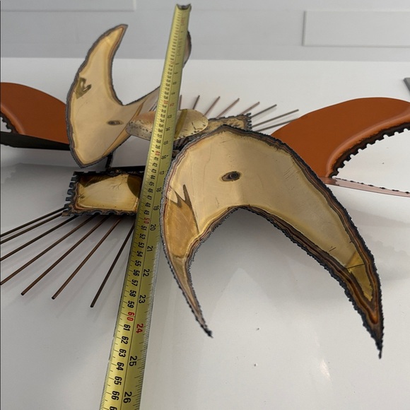 Vintage Brutalist Metal Wall Art Gold Copper & Steel Colors MCM Decor - Picture 8 of 9